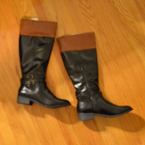 2-Tone Tall Riding-Style Boots - Picture 15 of 16